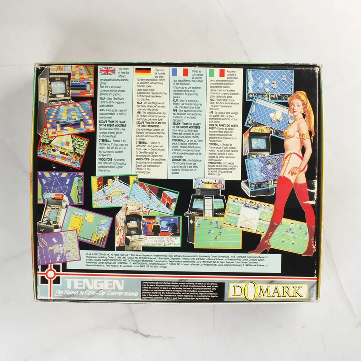 The Winning Team Amiga játékgyűjtemény dobozának hátoldala