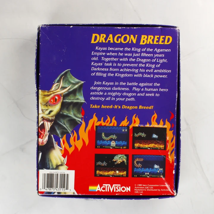 Dragon Breed Commodore 64 játék dobozának hátoldala