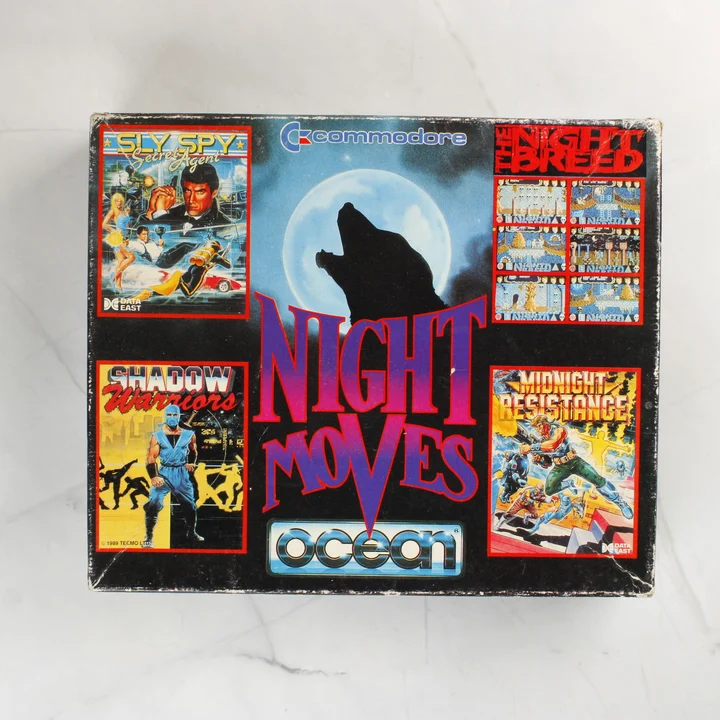 Night Moves Commodore 64 videójáték-válogatás doboza