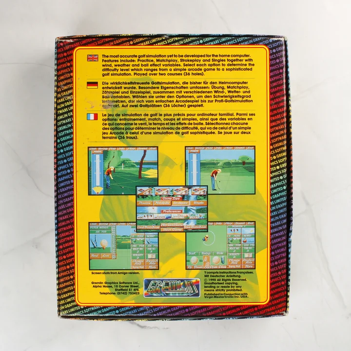 Greg Norman's Ultimate Golf hátoldal Greg Norman's Ultimate Golf doboz hátoldala leírással és képekkel