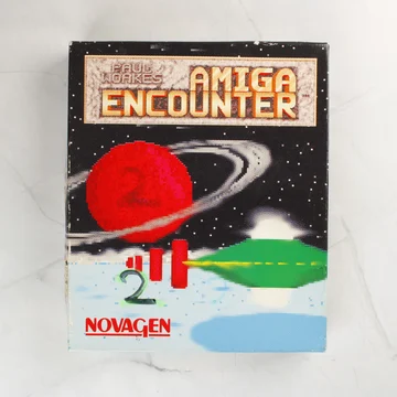 Az Encounter Amiga játék színes kartondoboza elölről