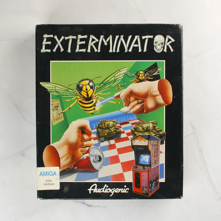 Az Exterminator Amiga játék dobozának előlapja
