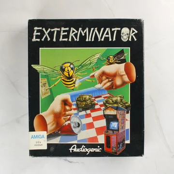 Az Exterminator Amiga játék dobozának előlapja