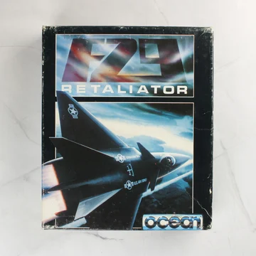 F-29 Retaliator videójáték dobozának előlapja egy vadászgéppel