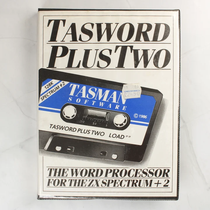 Tasword Plus Two szövegszerkesztő szoftver dobozának előlapja