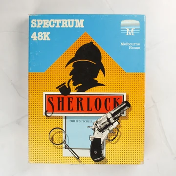 A Sherlock videójáték dobozának eleje ZX Spectrum 48K-hoz