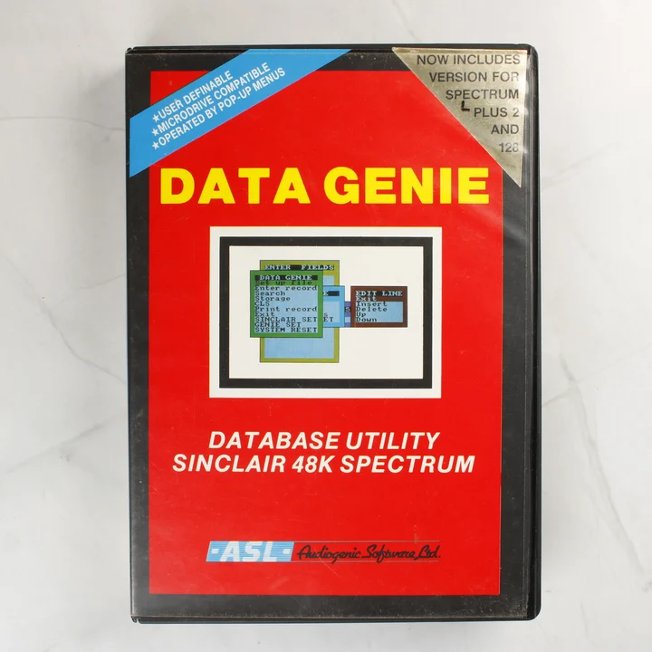 Data Genie szoftver Sinclair Spectrumhoz elölnézetből