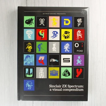 A Sinclair ZX Spectrum: a visual compendium könyv előlapja színes pixel art ikonokkal