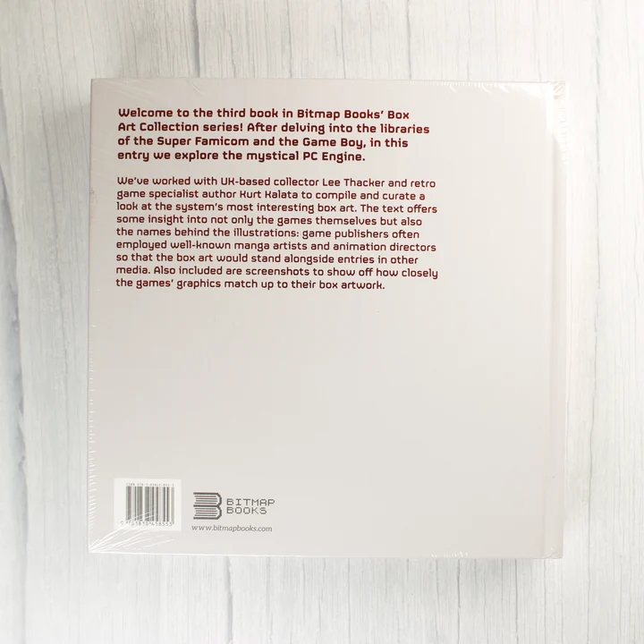 PC Engine: The Box Art Collection könyv hátlapja leírással és vonalkóddal