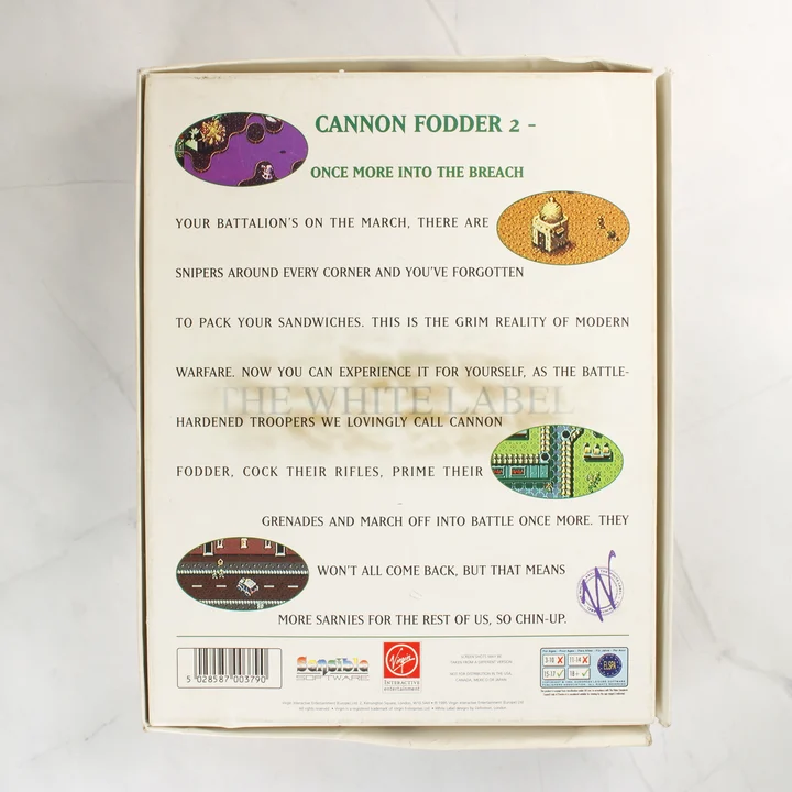 Cannon Fodder 2 doboz hátoldala
