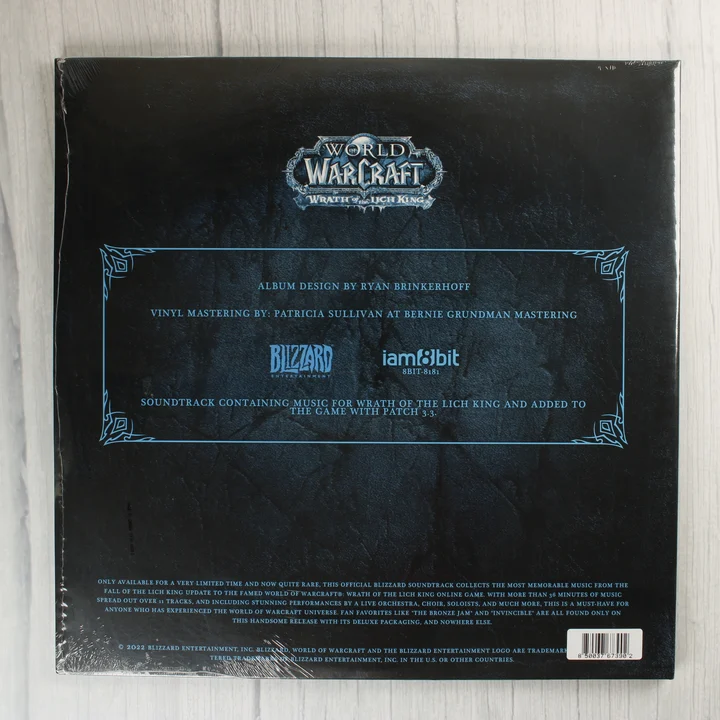 World of Warcraft Wrath of the Lich King bakelit lemez hátoldala