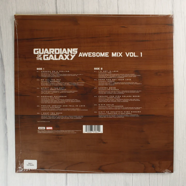 Guardians of the Galaxy Awesome Mix Vol. 1 bakelit lemez hátoldala