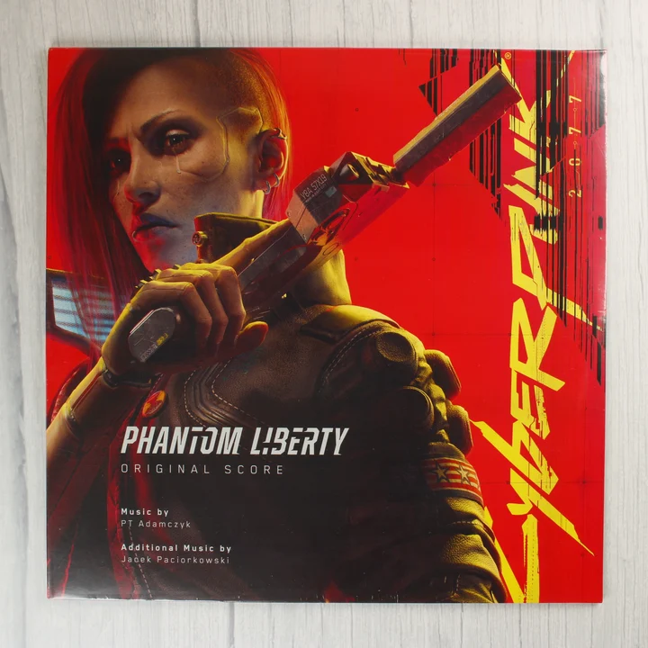 Cyberpunk 2077 Phantom Liberty bakelit lemez borítója