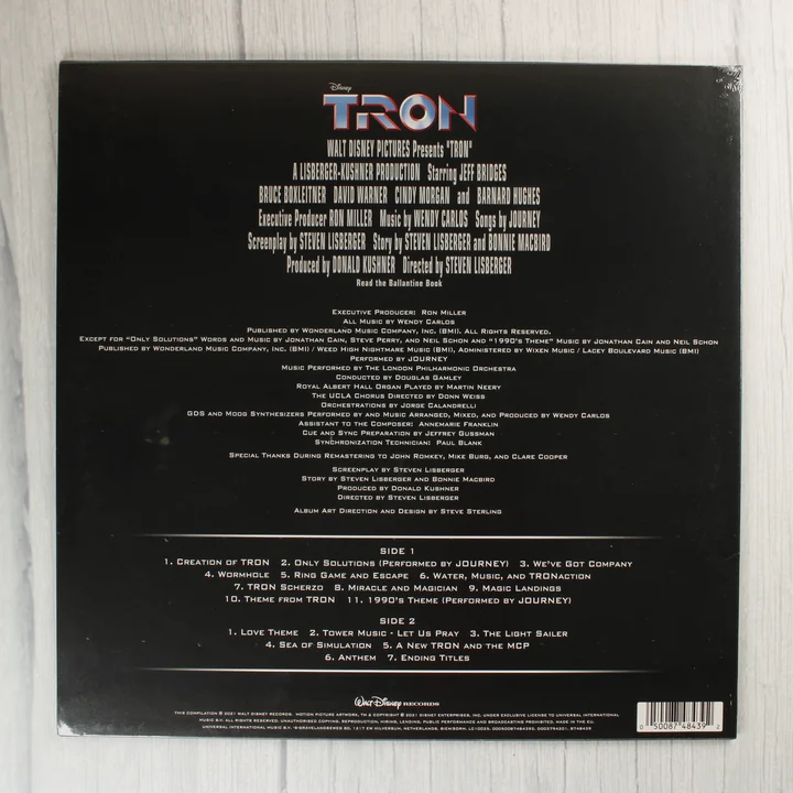 Tron filmzene bakelit lemez hátlapja
