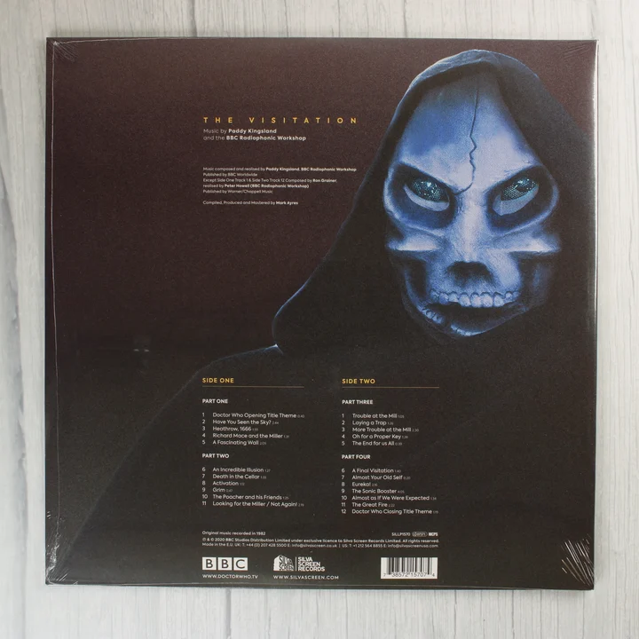 Doctor Who The Visitation bakelit lemez hátoldala számlistával
