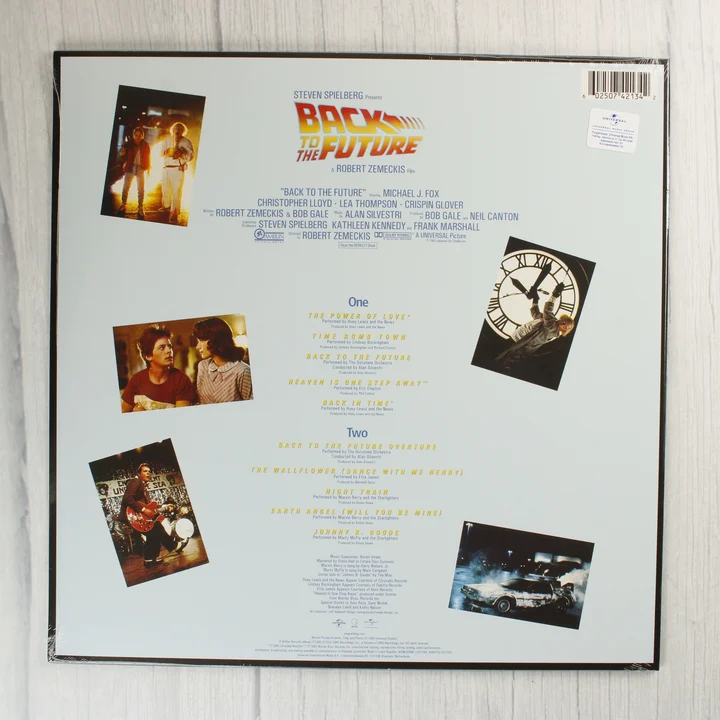 Back to the Future filmzene bakelit lemez hátlapja