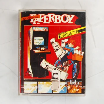 A Paperboy videójáték ZX Spectrum kiadásának előlapja műanyag tokban.