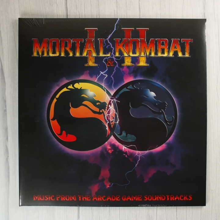 Mortal Kombat I & II Bakelit Lemez Előlap Mortal Kombat I és II filmzene bakelit lemez előlapja