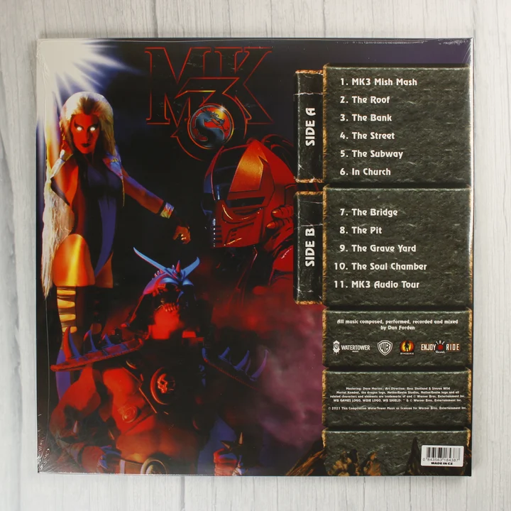 Ultimate Mortal Kombat 3 bakelit lemez hátoldala számlistával