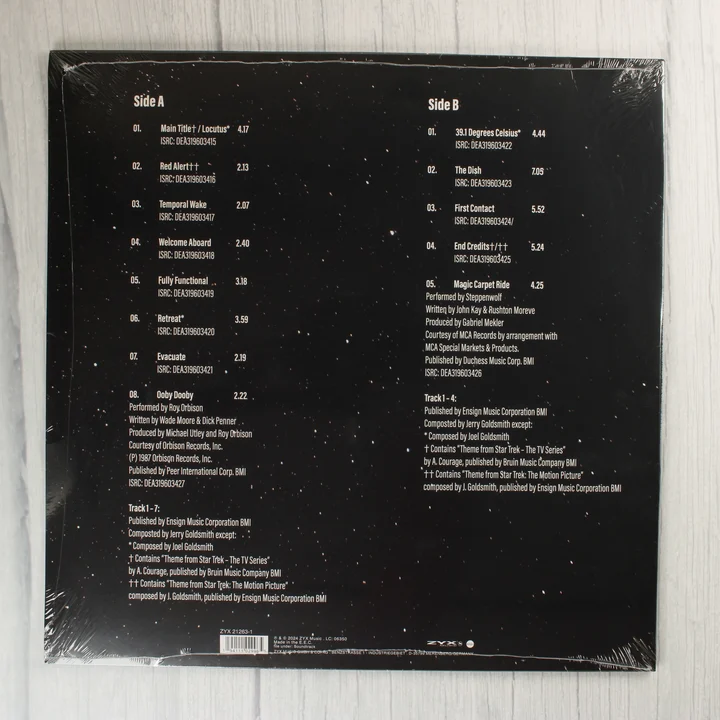 Star Trek: First Contact filmzene bakelit lemez hátlapja