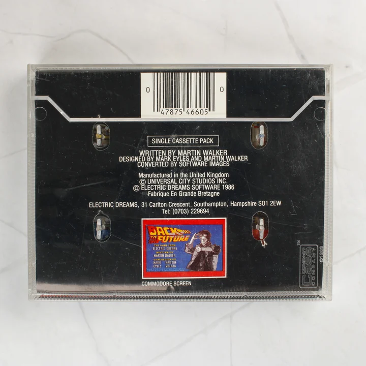 Back to the Future ZX Spectrum videójáték tokja hátulról