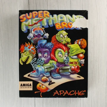 Super Methane Bros Amiga játék dobozának előlapja