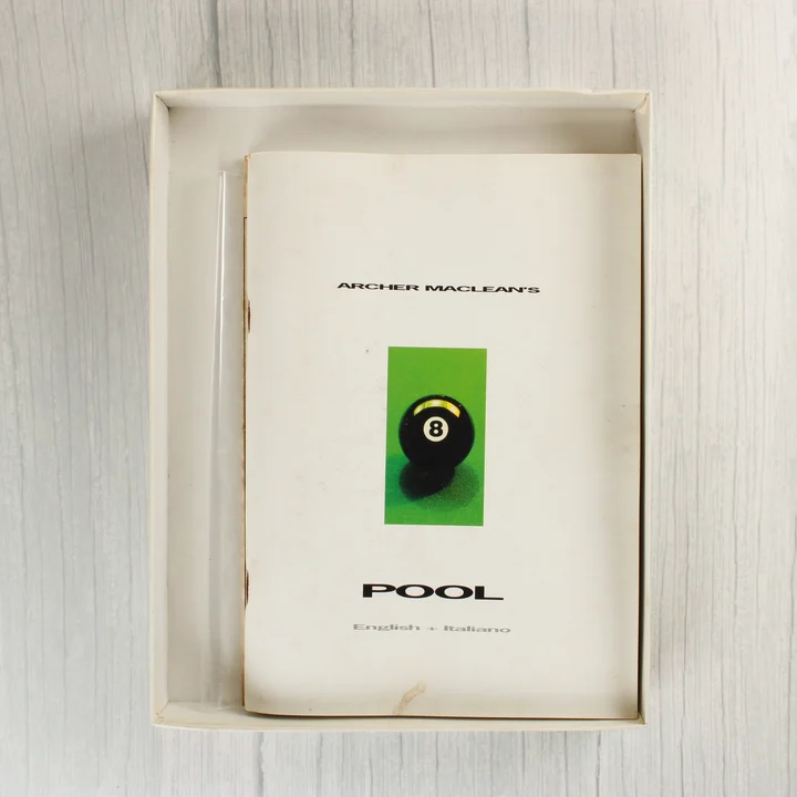 Archer Maclean's Pool használati útmutató a dobozban