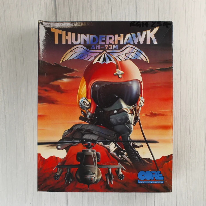 Thunderhawk AH-73M doboz Thunderhawk AH-73M Amiga játék dobozának előlapja
