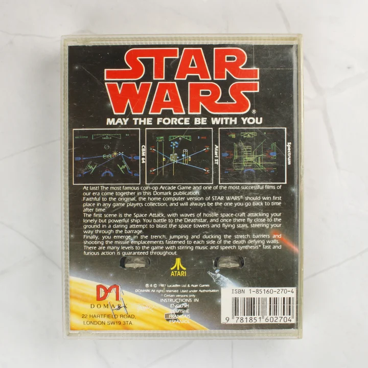 Star Wars videójáték tokjának hátoldala leírással és képernyőmentésekkel