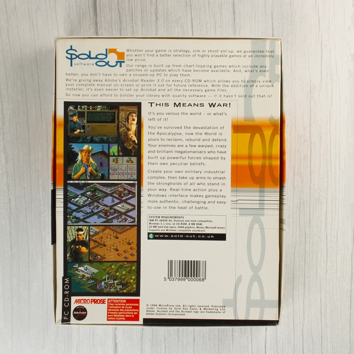 This Means War! PC játék dobozának hátoldala