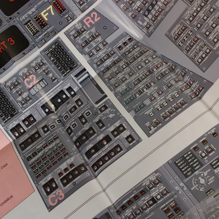 Shuttle pilótafülke poszter Kihajtható poszter az űrsikló műszerfaláról