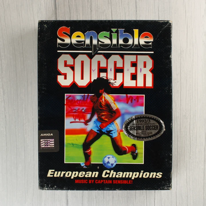 Sensible Soccer European Champions Amiga játék dobozának előlapja