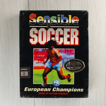 Sensible Soccer European Champions Amiga játék dobozának előlapja