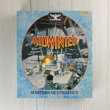 A Midwinter videójáték dobozának előlapja havas tájjal és katonákkal