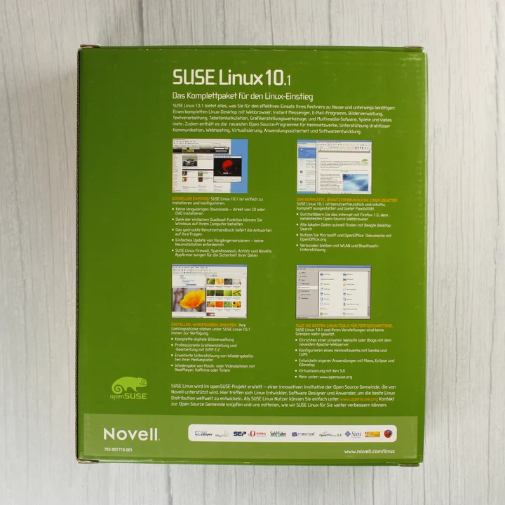 SUSE Linux 10.1 doboz hátoldal SUSE Linux 10.1 doboz hátoldala leírással