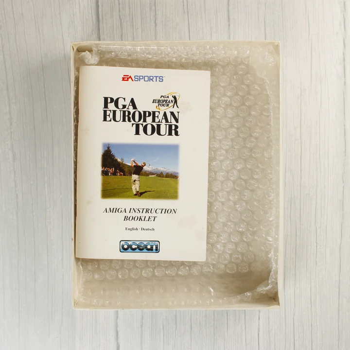 PGA European Tour Amiga használati útmutató a dobozban
