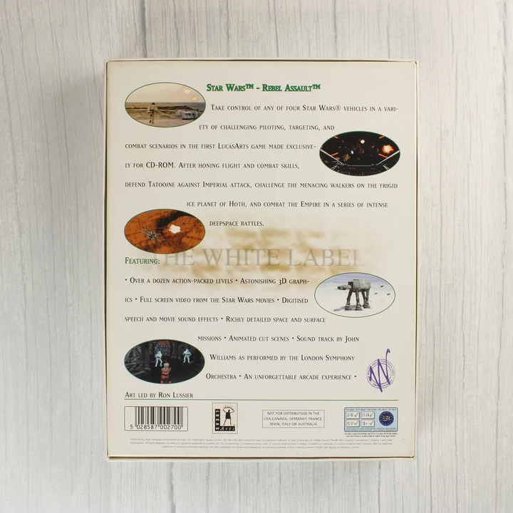 Star Wars Rebel Assault PC játék dobozának hátoldala