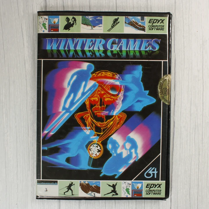 A Winter Games videójáték elülső borítója Commodore 64-re