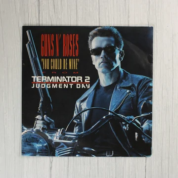 Guns N' Roses You Could Be Mine kislemez borítója Arnold Schwarzeneggerrel