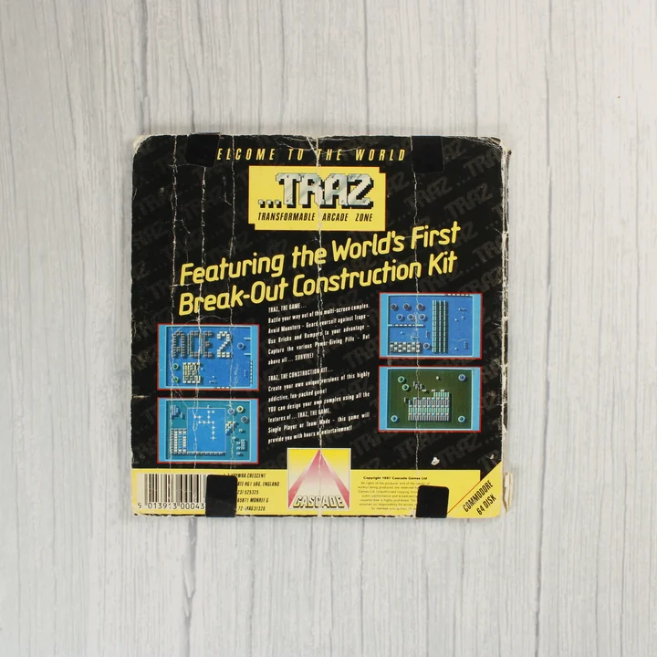 TRAZ Commodore 64 hátlap TRAZ Commodore 64 játék hátlapja