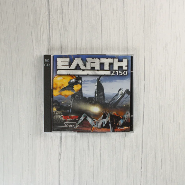 Az Earth 2150 videójáték műanyag tokja a borítóval.