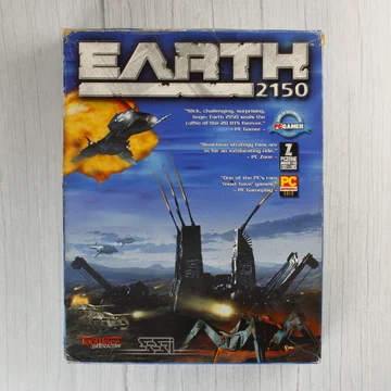 Az Earth 2150 videójáték első oldali borítója a kartondobozon.