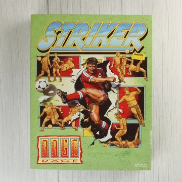 A Striker Amiga játék színes kartondoboza elölről