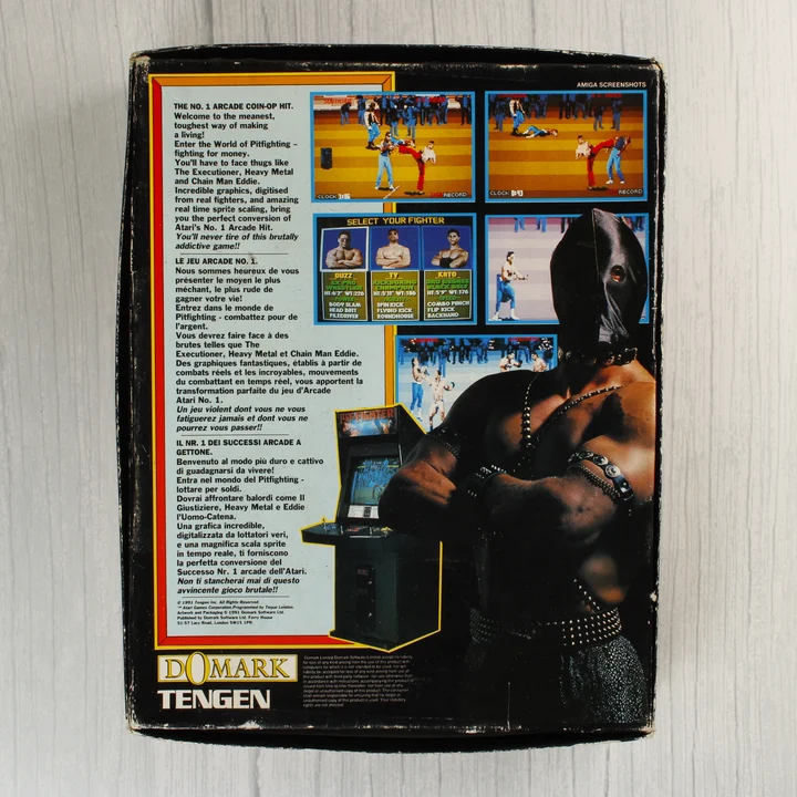 A Pit-Fighter videójáték dobozának hátoldala leírásokkal