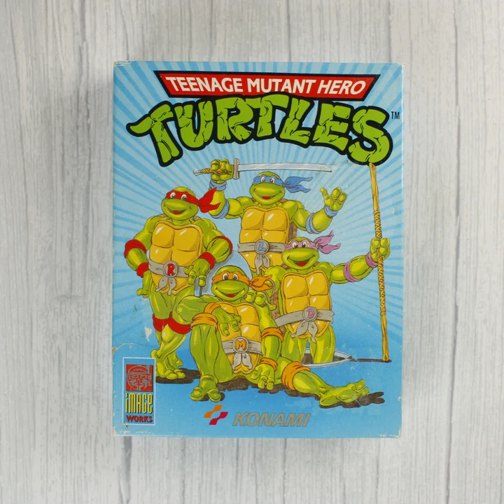 Teenage Mutant Hero Turtles C64 doboz Teenage Mutant Hero Turtles Commodore 64 játék dobozának eleje