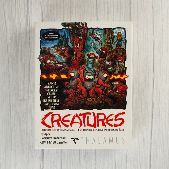 Creatures C64 doboz elölnézet Creatures videójáték dobozának előlapja