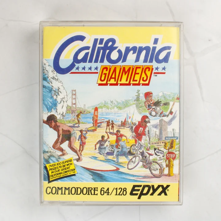 California Games C64 borító California Games Commodore 64 videójáték kazetta előlapja