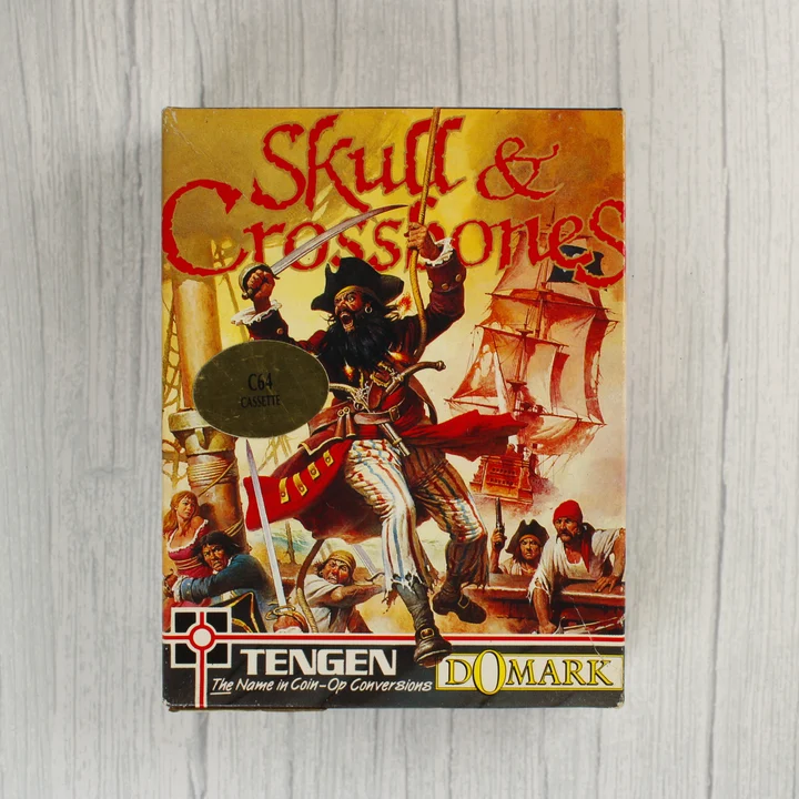 A Skull & Crossbones Commodore 64 játék dobozának előlapja