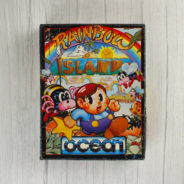 Rainbow Islands Commodore 64 játék dobozának előlapja