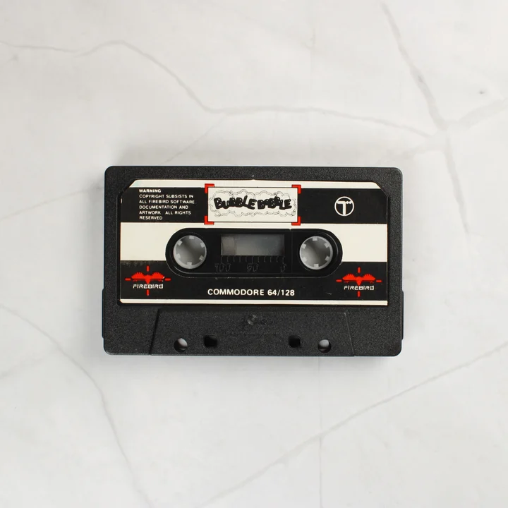Bubble Bobble Commodore 64 fekete adathordozó kazetta